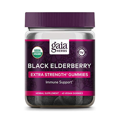 Gaia Herbs Black Elderberry (Sambucus Nigra) Extra Strength Gummies Gaia HerbsUS supplements