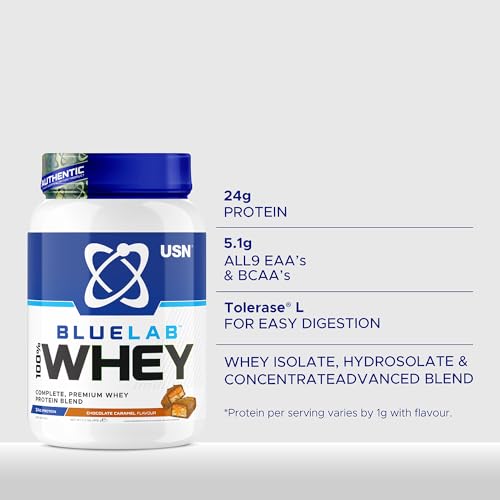 USN Blue Lab Whey Protein Powder: Chocolate Caramel - Whey Protein 2kg - Post-Workout USNAu supplements