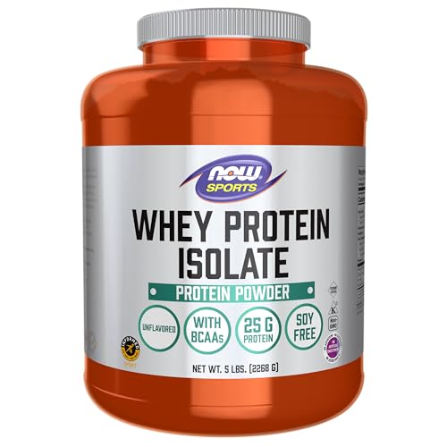 NOW Sports Nutrition, Whey Protein Isolate, 25 g With BCAAs, Unflavored Powder NOWUS supplements