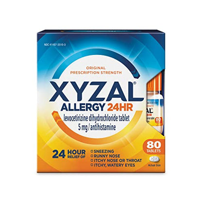 Xyzal Allergy Pills, 24-Hour Allergy Relief, 80-Count, Original Prescription Strength XyzalUS supplements