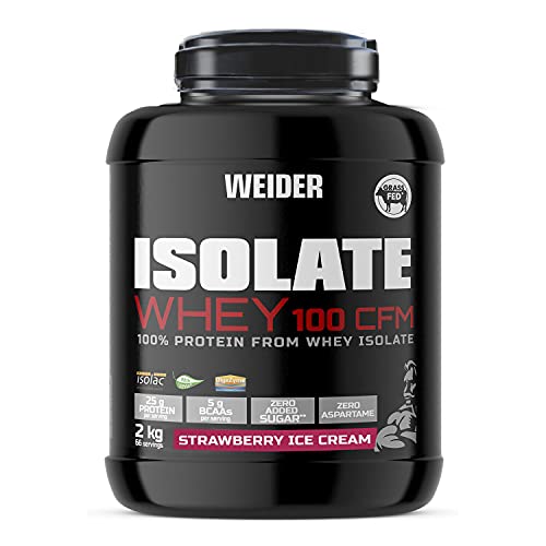 Weider Isolate Whey 100 CFM (2kg) Strawberry Ice Cream Flavour. Protein Powder with 25g Proteins WeiderAu supplements