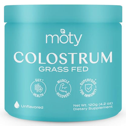 Moty Bovine Colostrum Grass Fed Powder Supplement for Gut Health, Muscle Recovery MotyUS supplements