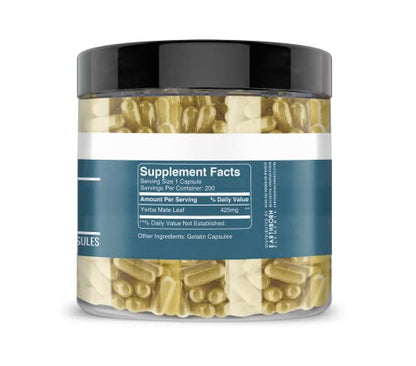 Earthborn Elements Yerba Mate Leaf 200 Capsules, Pure & Undiluted, No Additives Earthborn ElementsUS supplements