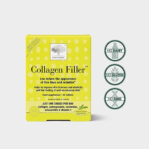 New Nordic Skin Care Collagen Filler 60 Tablets - Reduce The Formation of Wrinkles with Marine Collagen New Nordic LtdAu supplements