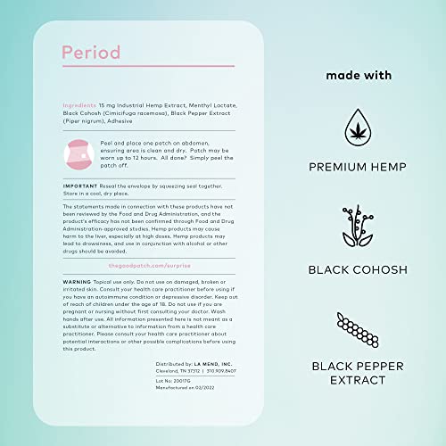The Good Patch Menstrual and Period Support - Sustained Release Plant Powered Period Patch The Good PatchAu supplements