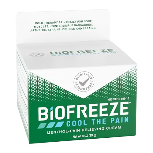 Biofreeze Pain Relief Cream for Knee, Neck, Hip, Joint, Shoulder, & Simple Backache, Arthritis Pain Reliever, Sore Muscle Relief, Cooling Menthol Pain Cream, 3 Oz BiofreezeAu supplements