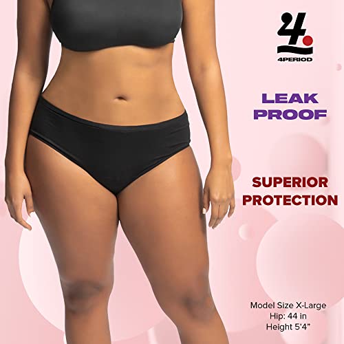 4period High Absorbency for Heavy Flow Period Panties; Leakproof, for Teens and Women (3 Black, X-Large) 4periodAu supplements