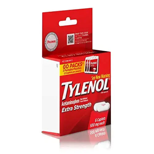 Tylenol Extra Strength 500 mg Acetaminophen Caplets, Pain Reliever & Fever Reducer, Acetaminophen for Minor Arthritis Pain, Headache, Backache & Menstrual Pain Relief, Travel Size, 6 Ct TylenolAu supplements