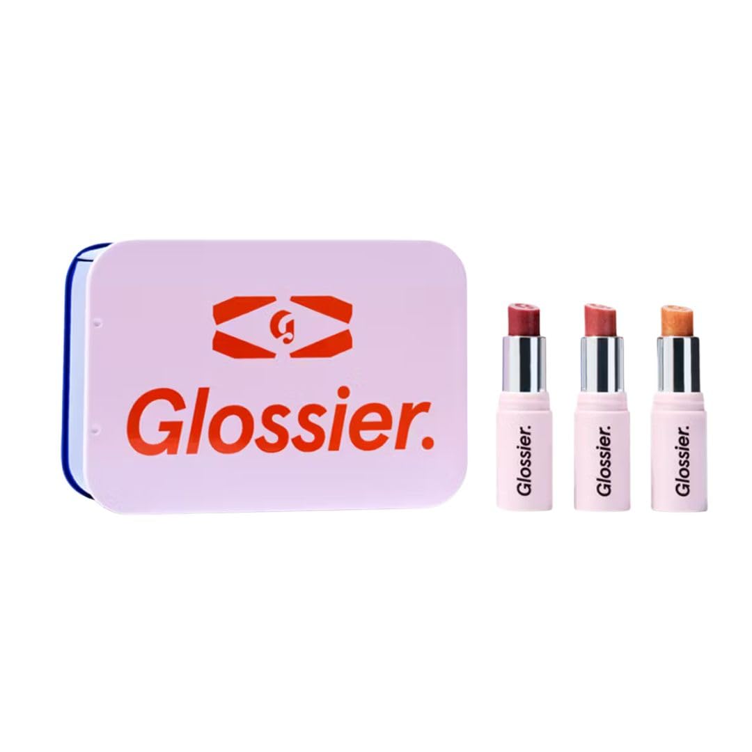 Glossier Mini Ultralip Trio Holiday Gift Set: Pony+, Villa+, Trophy – High-Shine Hydrating Lipstick Minis 0.16 oz GlossierAu supplements