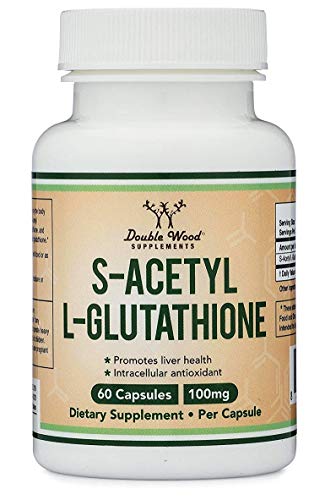 S-Acetyl L-Glutathione Capsules - 100mg, Manufactured and Tested in The USA, 60 Count Double Wood SupplementsUS supplements