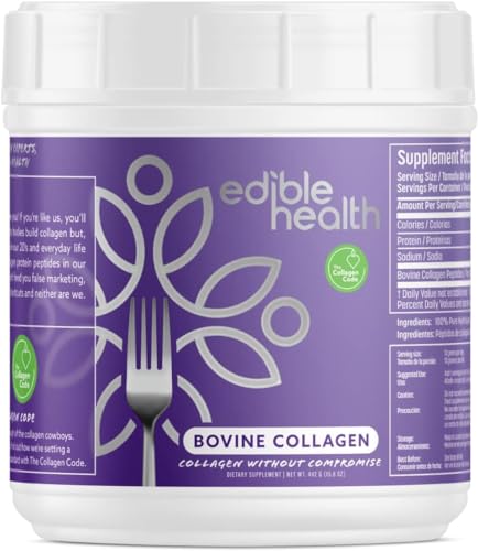 Premium Collagen Powder. Types 1 and 3, Protein Peptides, 18 Amino Acids. 400g. Edible HealthAu supplements