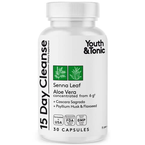 Youth & Tonic 15 Day Colon Cleanser & Detox for Waste Loss to Feel Lighter Youth & TonicUS supplements