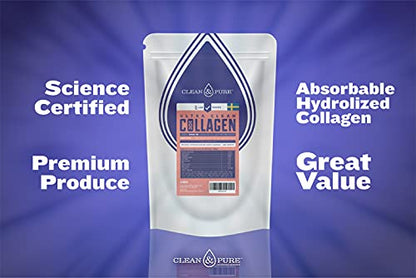 Clean & Pure Collagen Powder, Lab Tested Bovine Peptides with No or Zero Growth Hormones, Pesticides or Vet Meds - 400g Lean CaffeineUS supplements