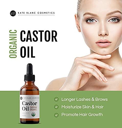 Kate Blanc Cosmetics Castor Oil (2oz), USDA Certified Organic, 100% Pure, Cold Pressed Kate Blanc CosmeticsAu supplements
