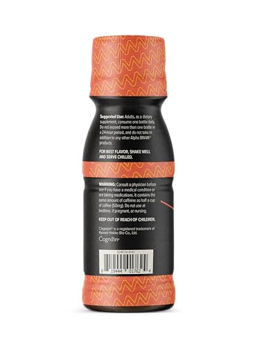 ONNIT Alpha Brain Focus Shot, Peach Flavor, Nootropic Dietary Supplement Drink That Supports Energy, Focus, and Mood, IGEN™ Non-GMO Tested, 2.5 fl oz, 6 Count ONNITAu supplements