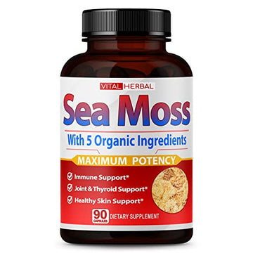 VITAL HERBAL Irish Sea Moss Capsules Equivalent to 5450mg - Maximum Potency VITAL HERBALUS supplements