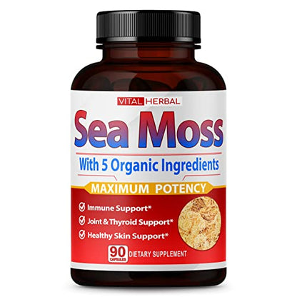 VITAL HERBAL Irish Sea Moss Capsules Equivalent to 5450mg - Maximum Potency VITAL HERBALUS supplements