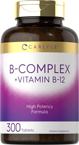 Carlyle B Complex Vitamin with B12 | 300 Tablets | High Potency Formula | Vegetarian CarlyleAu supplements