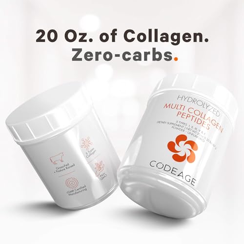 Code Age Multi-Collagen Protein Powder Hydrolyzed 20Oz All-in-One Super Bone Broth CodeageUS supplements
