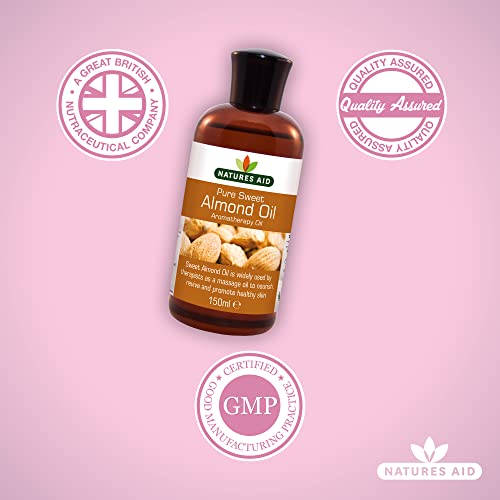 Natures Aid Almond Oil, Pure, Sweet Almond Oil, Massage Oil, Suited to Dry, Sensitive Skin natures aidUS supplements