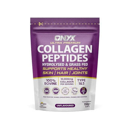 Premium Collagen Powder (Type I, III) Hydrolysed Bovine Collagen Peptides Powder - Halal Certified ONYX INGREDIENTS 101US supplements