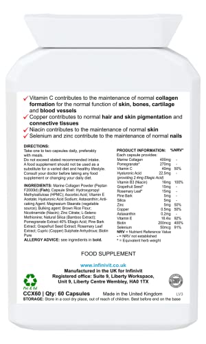 nfiniVit Marine Collagen Plus Blend Capsules - Hair Growth Enhancer with Enriched Vitamin C and Vitamin E InfiniVitAu supplements