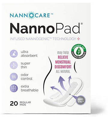 NannoPad Regular Pads for Women - Nannocare Certified Organic Cotton Pads - Pads with Wings NannoPadAu supplements