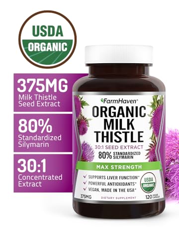 FarmHaven USDA Organic Milk Thistle Capsules | 11250mg Strength | 30X Concentrated FarmHavenAu supplements