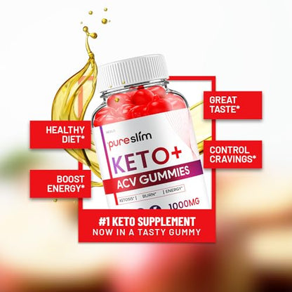 (2 Pack) Pure Slim Keto ACV Gummies - Advanced Formula PureSlim Keto Plus ACV Gummies IndeloUS supplements