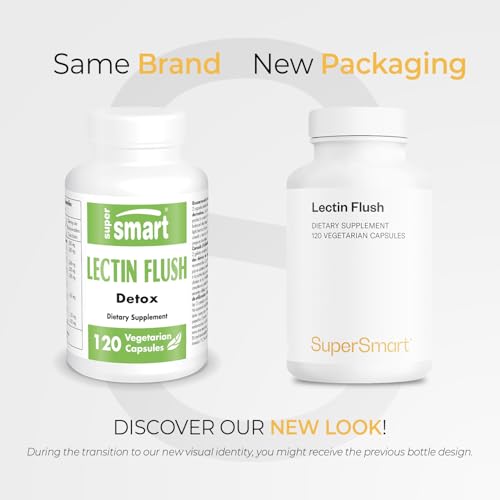 Supersmart - Lectin Flush - Lectin Blocker Shield Supplement - Digestive Support & Detox - Intolerances & Food Allergies - Intestinal Health | Non-GMO & Gluten Free - 120 Vegetarian Capsules SupersmartAu supplements
