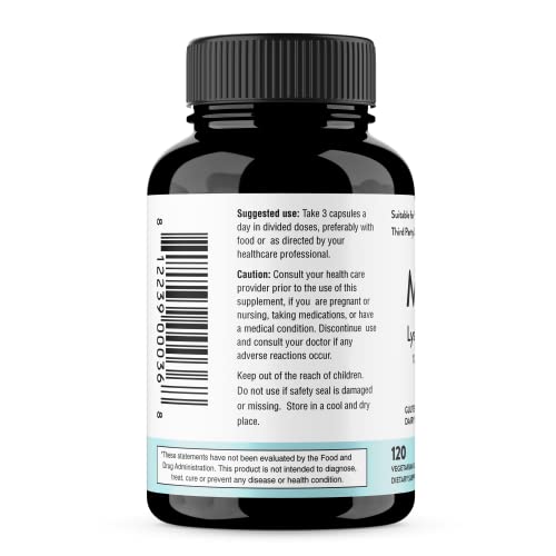 Sandhu's Magnesium Glycinate Lysinate | 120 Easy to Swallow Chelated Vegan Capsules | Magnesium Lysine Chelate Supplement for High Absorption | for Best Sleep, Leg Cramps, Relaxation Sandhu'sAu supplements