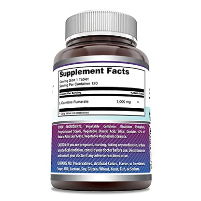 Amazing Formulas L-Carnitine Fumarate 1000Mg 120 Tablets Supplement | Amino Acid Amazing NutritionUS supplements