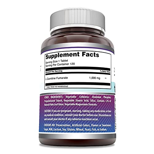 Amazing Formulas L-Carnitine Fumarate 1000Mg 120 Tablets Supplement | Amino Acid Amazing NutritionUS supplements