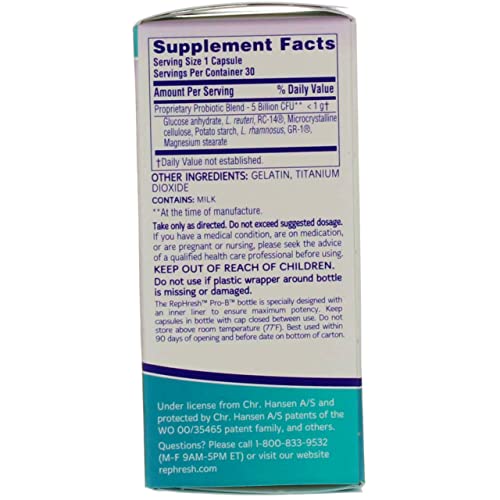 RepHresh Pro-B Vaginal Probiotic Feminine Supplement One Bottle 30 Count RephreshAu supplements