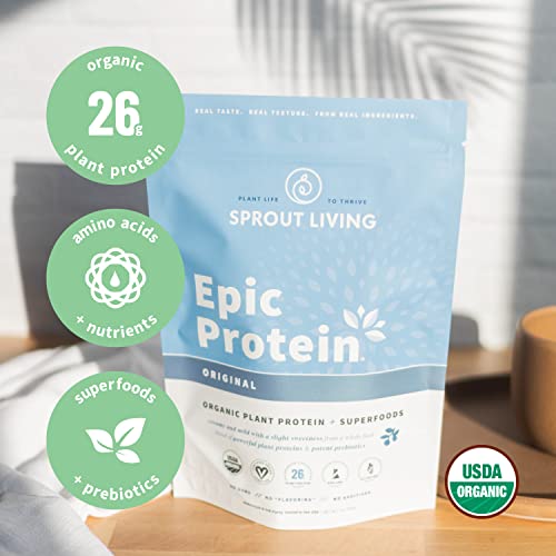 Sprout Living, Epic Protein, Plant Based Protein & Superfoods Powder, Original, Unflavored Sprout LivingUS supplements