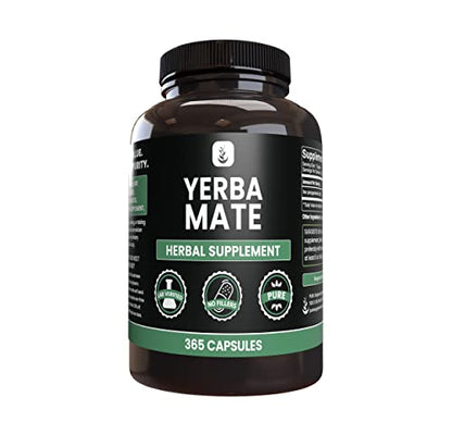 PURE ORIGINAL INGREDIENTS Yerba Mate (365 Capsules), No Magnesium Or Rice Fillers PURE ORIGINAL INGREDIENTSUS supplements