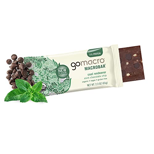 GoMacro MacroBar Organic Vegan Protein Bars - Mint Chocolate Chip, 2.3 Ounce Bars GoMacroUS supplements