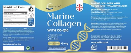 Reverse Life Marine Collagen Capsules 1200mg – with Hyaluronic Acid & Vitamin C + Q10 Reverse LifeAu supplements