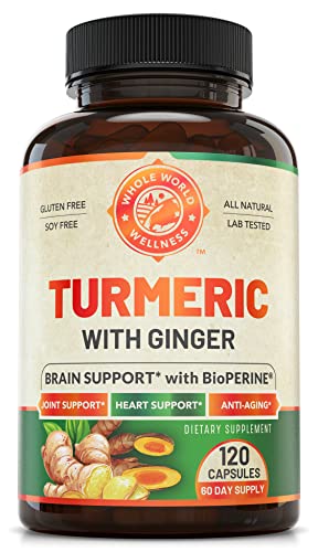 Organic Turmeric Curcumin with Ginger and Black Pepper for Max Absorption WHOLE WORLD WELLNESSUS supplements