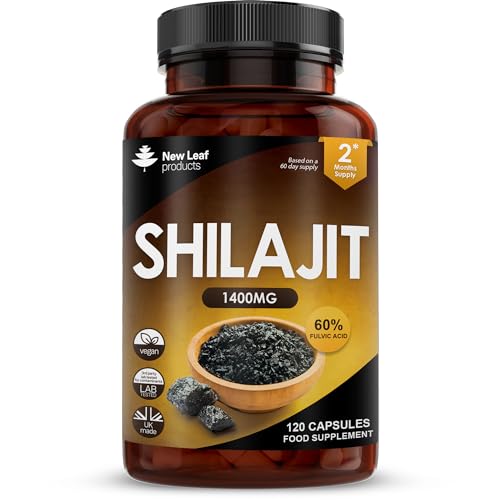 Shilajit Capsules 1400mg 60% Fulvic Acid Pure Shilajit - High Strength Himilayan Shilajit NEW LEAF PRODUCTSUS supplements