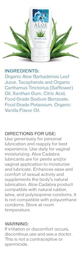Aloe Cadabra Natural Water Based Personal Lube, Organic Lubricant for Her, Him & Couples, Unscented Aloe CadabraAu supplements