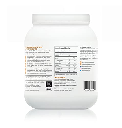 Supreme Nutrition Whey Protein Isolate | 1.2kg - 30 Servings | 33g of Pure Whey Isolate Per Serving Supreme NutritionAu supplements