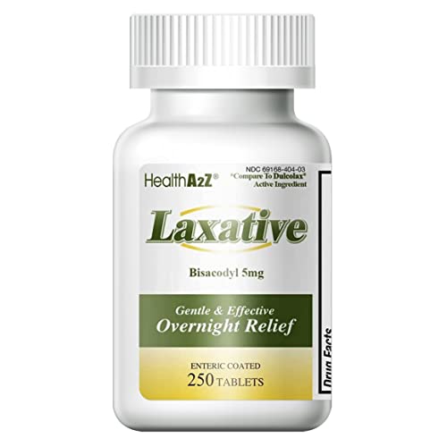 HealthA2Z Laxative Bisacodyl 5mg | 250 Counts | Gentle and Fast Overnight Relief HealthA2ZUS supplements