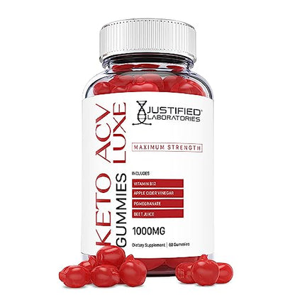 Justified Laboratories Luxe Keto ACV Gummies 1000MG with Pomegranate Juice Beet Root Justified LaboratoriesUS supplements