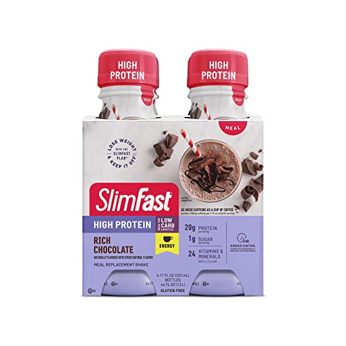 SlimFast Advanced Energy High Protein Meal Replacement Shake, Rich Chocolate, 20g SlimFastUS supplements