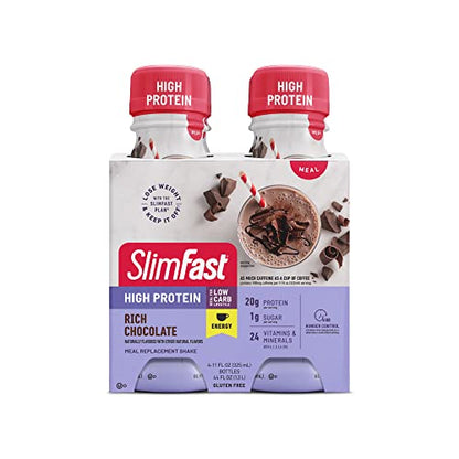 SlimFast Advanced Energy High Protein Meal Replacement Shake, Rich Chocolate, 20g SlimFastUS supplements