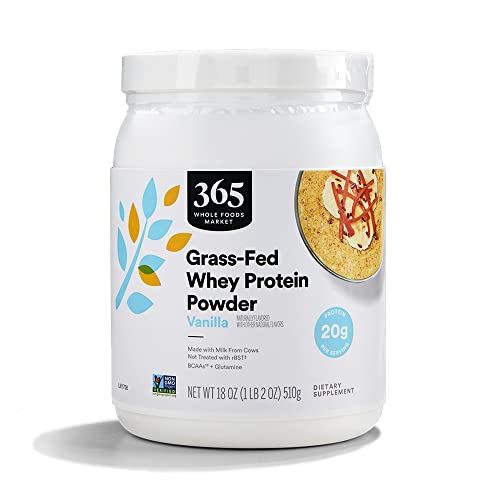365 by Whole Foods Market, Vanilla Grass Fed Whey Protein, 18 Ounce 365 by Whole Foods MarketUS supplements