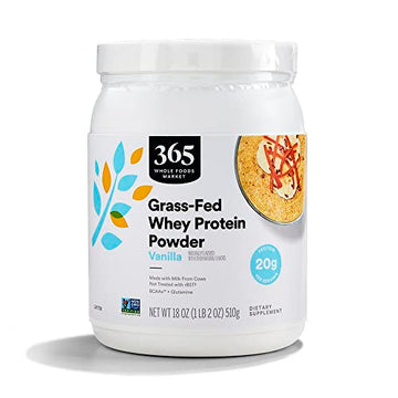 365 by Whole Foods Market, Vanilla Grass Fed Whey Protein, 18 Ounce 365 by Whole Foods MarketUS supplements