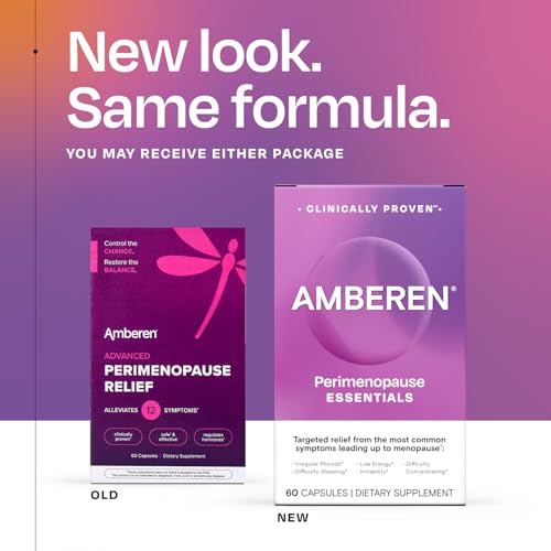 Amberen Perimenopause, Peri-Menopause Multi-Symptom Relief, Vitamin B, Vitamin E & Antioxidants Supplement, Helps Support Hormone Balance, Hot Flashes & Night Sweats, Supplements for Women, 180 Count AmberenAu supplements