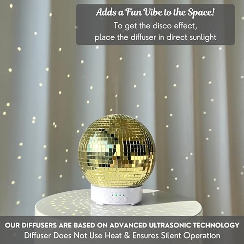 Disco Ball Diffuser Rotating - 300 ML Mirror Ball Oil Diffuser, Essential Oils Diffusers for Home SCANDINORDICAAu supplements